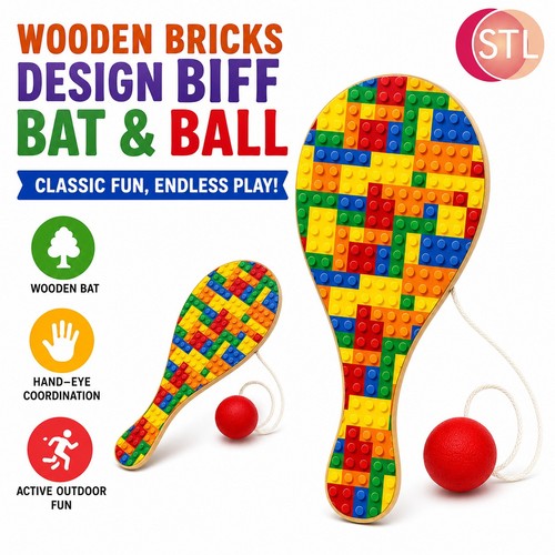Wooden bricks design biff bat - wooden,