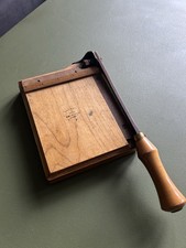 Vintage Jay-Nay Wooden Mini 5”Guillotine. Paper Card Cutter. Photo Trimmer.