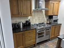 Kitchen Cupboards Granite Work Tops Island With Belfast Sink Double Oven