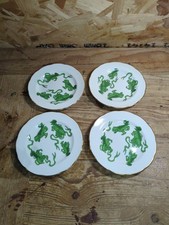 4 Wedgewood Bone China Williamsburg Green Chinese Tigers 6” Plates
