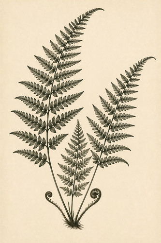 Vintage botanical fern - botanical,