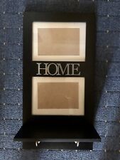 Beech Wood NEXT HOME Themed Double Photo Frame (6”x4”) With Double Hooks & Rack