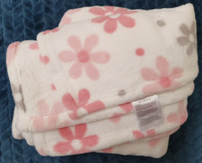 Little Miracles Pink Gray Floral Blanket Fleece Plush Costco Flower VGC