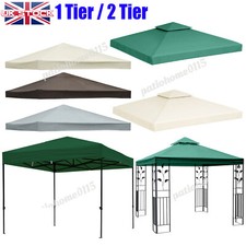 3x3m Gazebo Top Cover Roof 1 Tier 2 Tier Canopy Tent Replacement Fabric Pavilion