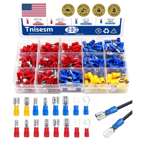280pcs spade connector crimp - 280pcs,