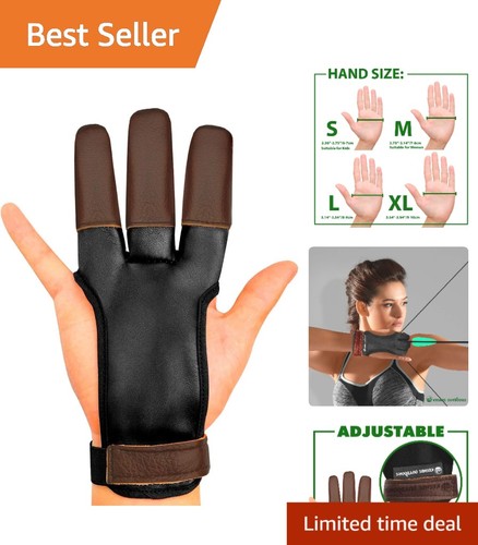 Faux leather archery finger - faux,