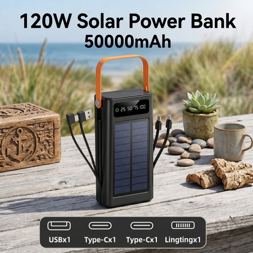 50000mah solar power bank - 50000mah, +