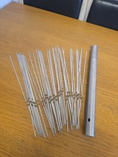 40pcs Stainless Steel BBQ Skewers with Storage Tube – Reusable Flat Metal Kebab