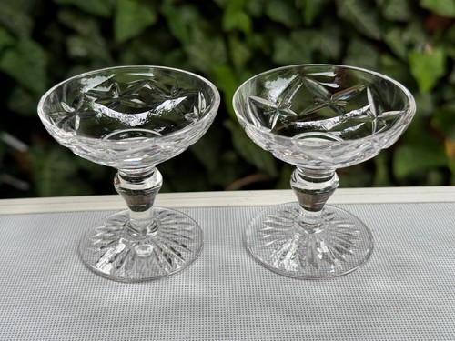 Pair small vintage - cut, crystal