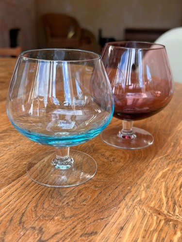 Vintage pair coloured - pair, brandy
