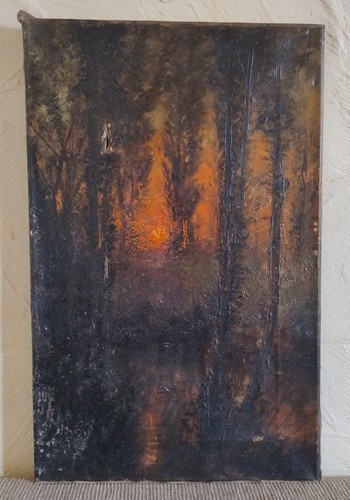 Antique gothic oil painting - gothic, on