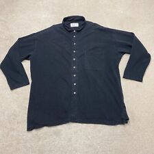 Yacco Maricard Tricot Button-Up Top One-Size Women's Black Collared 48" Bust