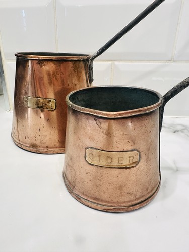 Antique copper cider pots - copper,