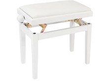 Kinsman KPB03PWH Adjustable Piano Bench ~ Polished Gloss White Ex-display.