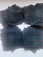 lot of 40 tartan offcuts. red