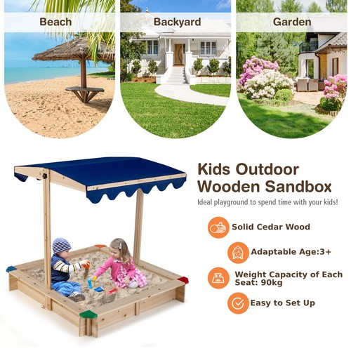 Kids wood sandbox outdoor - wood,