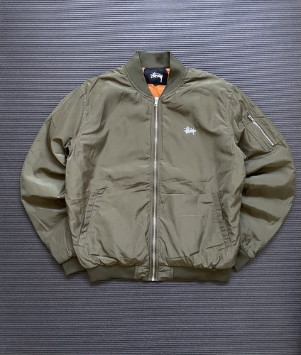 Khaki stussy bomber jacket - khaki, |