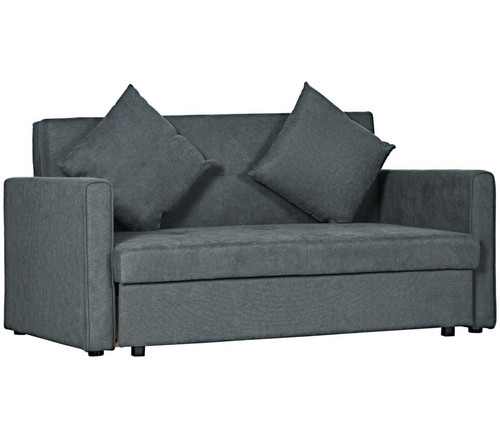 Seater grey fabric sofa bed - 2,