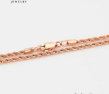 Men’s Women 18ct 18k Rose Gold plated Rope Chain Necklace 24” *2mm Gift ,30 Uk
