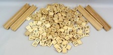 300 Wooden SCRABBLE TILES Black Letters Numbers for Crafts Wood Alphabets