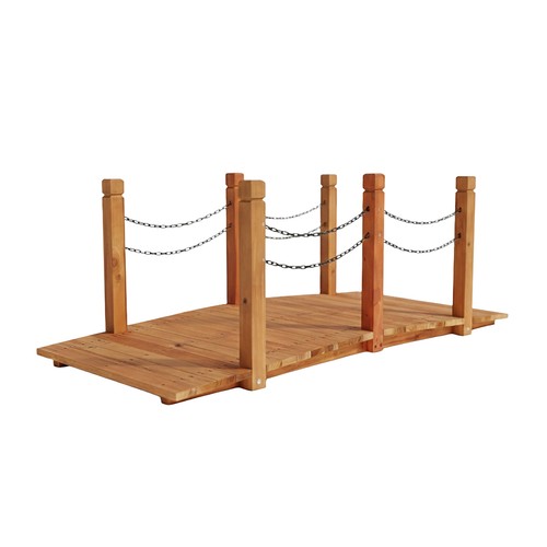 Garden wooden arched bridge