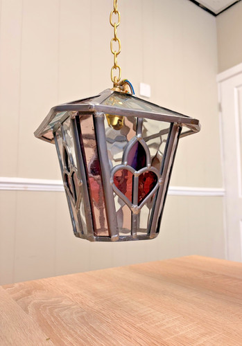 Handmade pink leaded - pink, glass