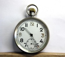 Antique WW1 Period OPEN FACE POCKET WATCH in Solid Silver Case - Working