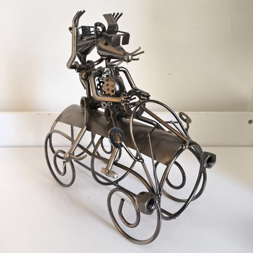 Metal ornament mouse car - metal,