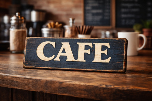 Cafe sign plaque vintage - , style