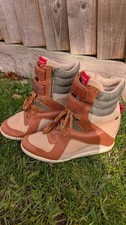 Reebok Freestyle Hi Top Wedge Heel Alicia Keys Trainers UK 6 EUR 39 Brown