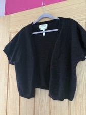 Next Loves Knitwear Angora Blend Black Cropped Bolero Shrug Cardigan- 12