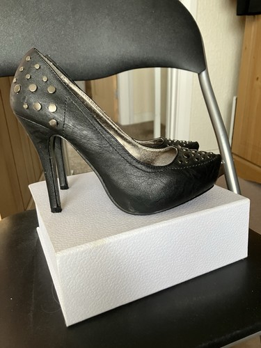 Black high heel court shoes - black,