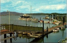 Campell River British Columbia BC Marina Ferry Wooden Fishing Boats Postcard