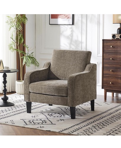 Modern linen armchair - modern, accent
