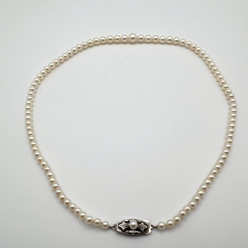 Mikimoto silver pearl necklace - mikimoto,