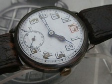 Art Deco 1930 Vintage trench transitional silver gents mens wrist watch in G.W.O