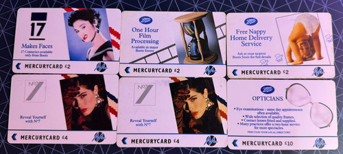 Mercury phonecards 6 x - mercury,