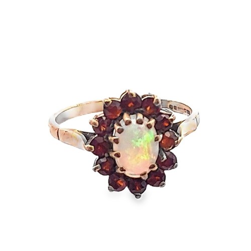 9ct antique gold and opal - 9ct, ring