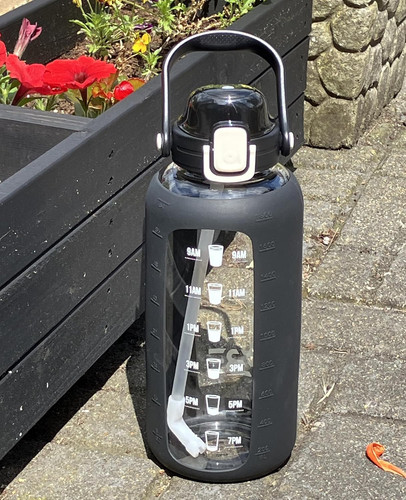 Glass water bottle litre - bottle, 2.2