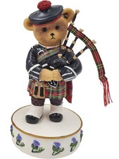 Faithful Fuzzies Bagpiper Bear Figurine With Certificate Scottish D T2710 FMHB