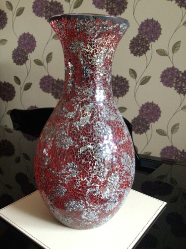 Tall mirrored glass vase - mirrored,