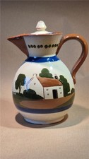 Torquay Devon Motto Ware Lidded Jug 16 cm tall