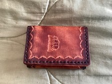 Leather wallet, Wolf Design, with many compartments