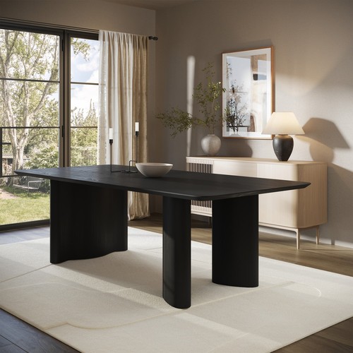 Large black wooden rectangular - black,