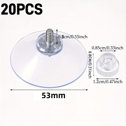 53mm clear suction cups - clear,