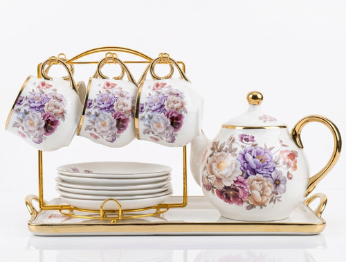 Ceramic floral tea - tea, set