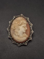 Vintage Cameo Brooch Shell