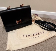 Ted Baker Women's Bow Tie Black Leather Handbag Shoulder Bag