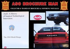 1984  AUDI FULL RANGE; UK MARKET SALES BROCHURE; 80, 80 SPORT, 100, 200, QUATTRO