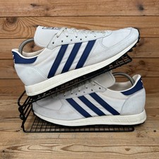 Adidas Trainers Mens Size UK 9.5 TRX Vintage Off White Navy Originals Mod Shoes